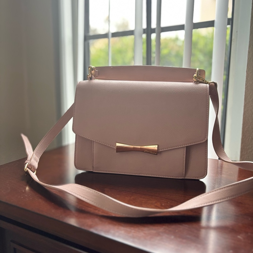 Betsey Johnson Pink Crossbody Bag with Gold Hardware